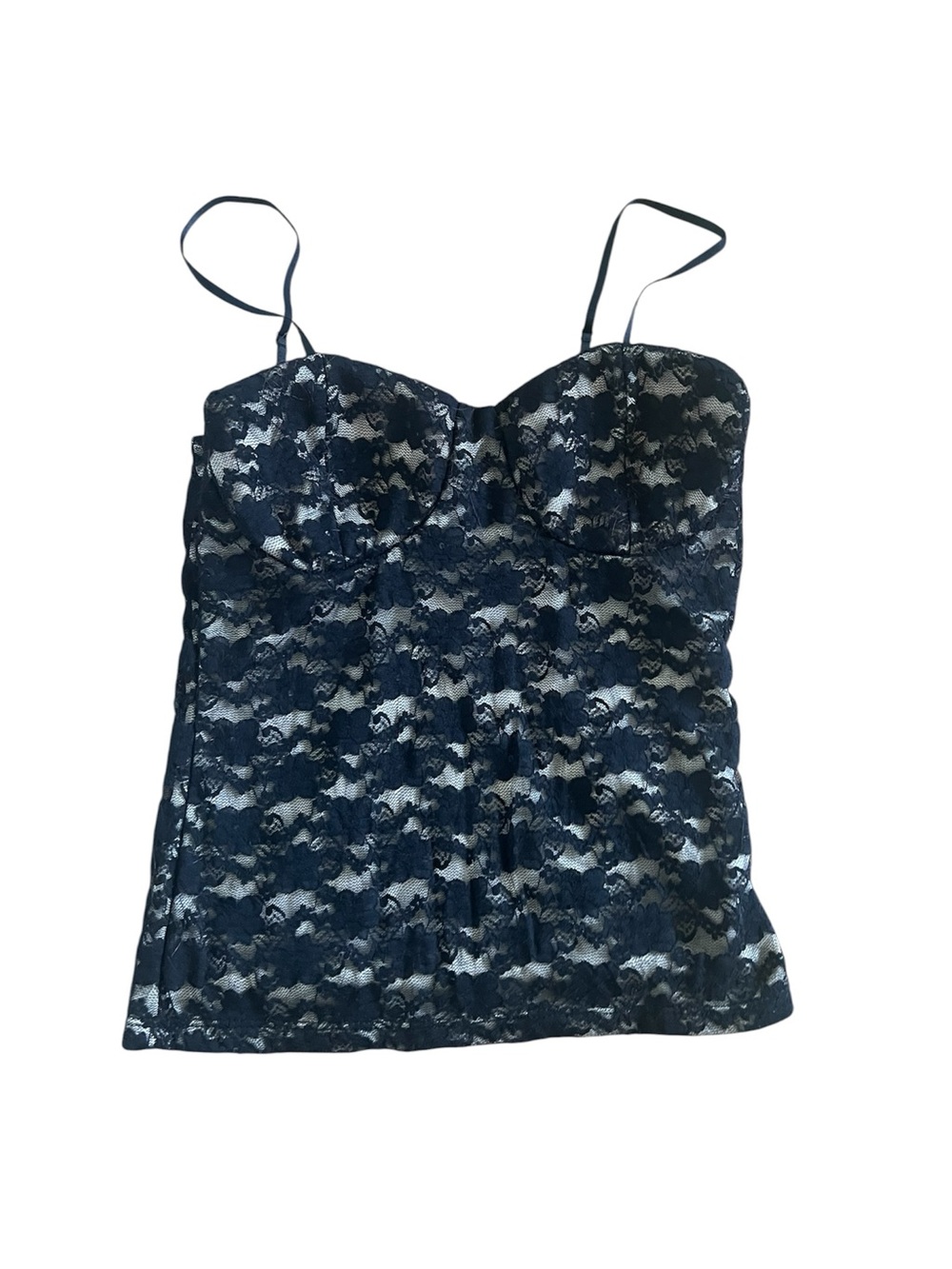 January 7 Black Lace Bustier Cami Top